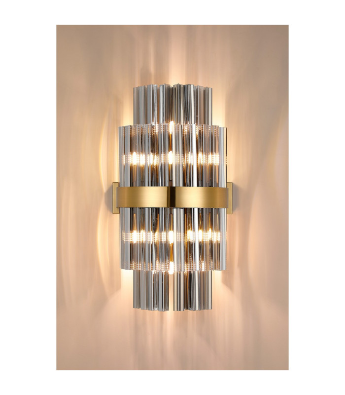 Lysander 8 Light G9 Wall Light Brass / Smoke-10