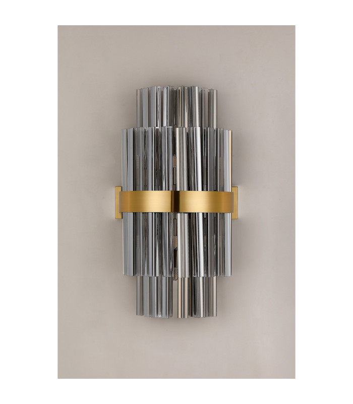 Lysander 8 Light G9 Wall Light Brass / Smoke-11