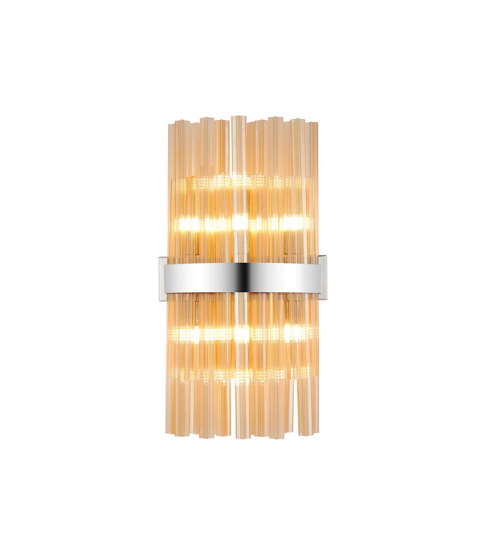 Lysander 8 Light G9 Wall Light Polished Nickel / Amber-1