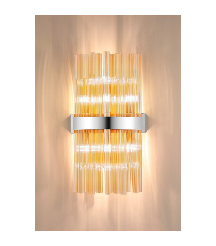 Lysander 8 Light G9 Wall Light Polished Nickel / Amber-3