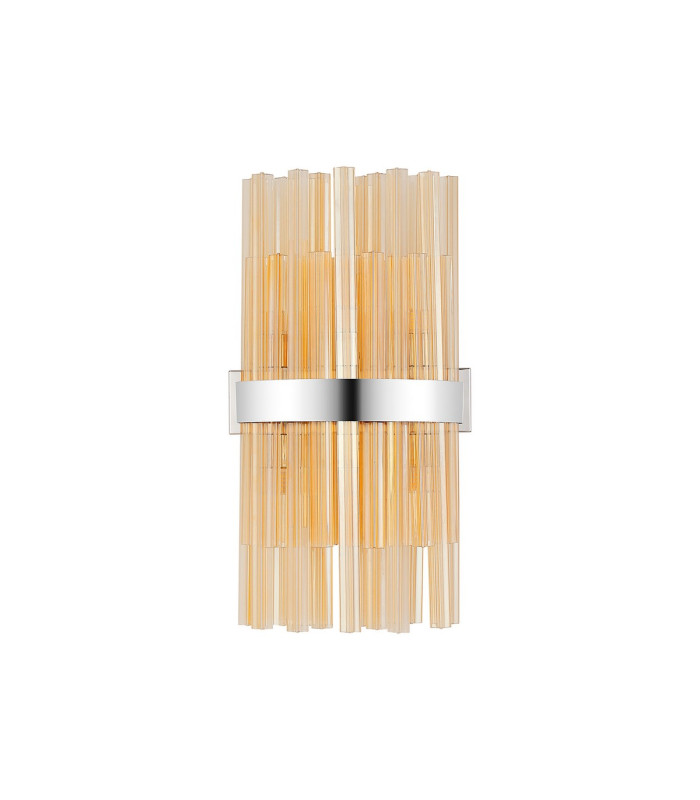 Lysander 8 Light G9 Wall Light Polished Nickel / Amber-4