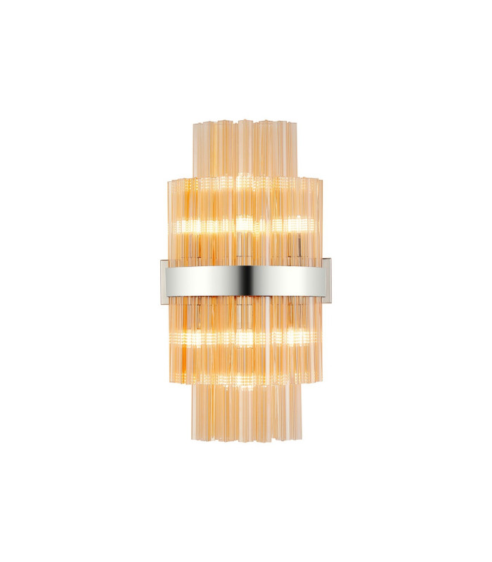 Lysander 8 Light G9 Wall Light Polished Nickel / Amber-5