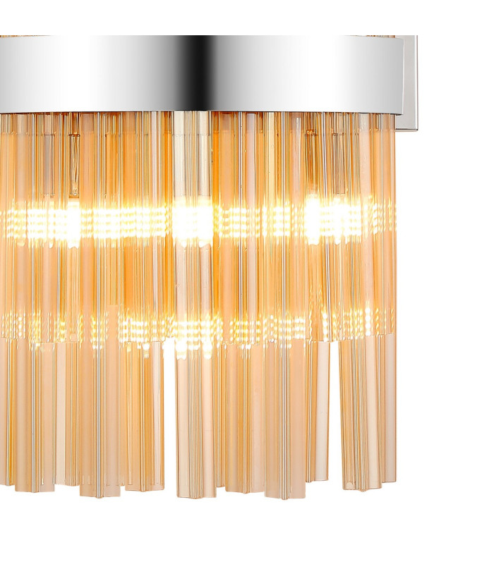 Lysander 8 Light G9 Wall Light Polished Nickel / Amber-6