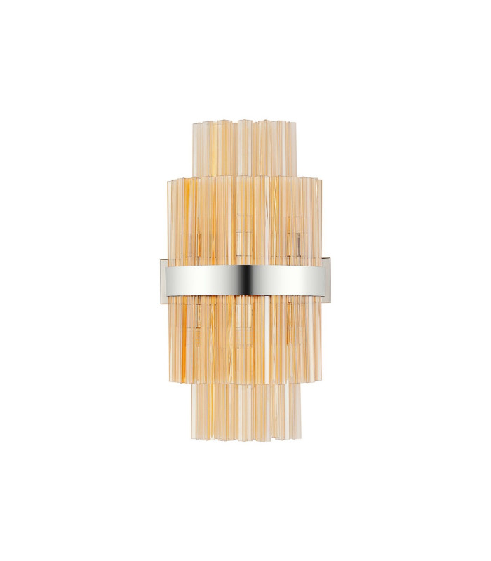 Lysander 8 Light G9 Wall Light Polished Nickel / Amber-8