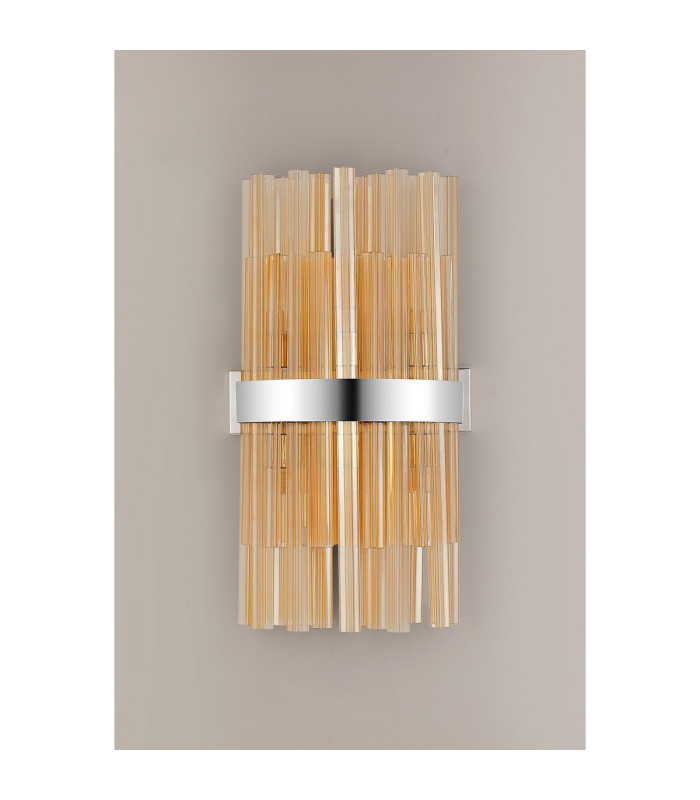 Lysander 8 Light G9 Wall Light Polished Nickel / Amber-9