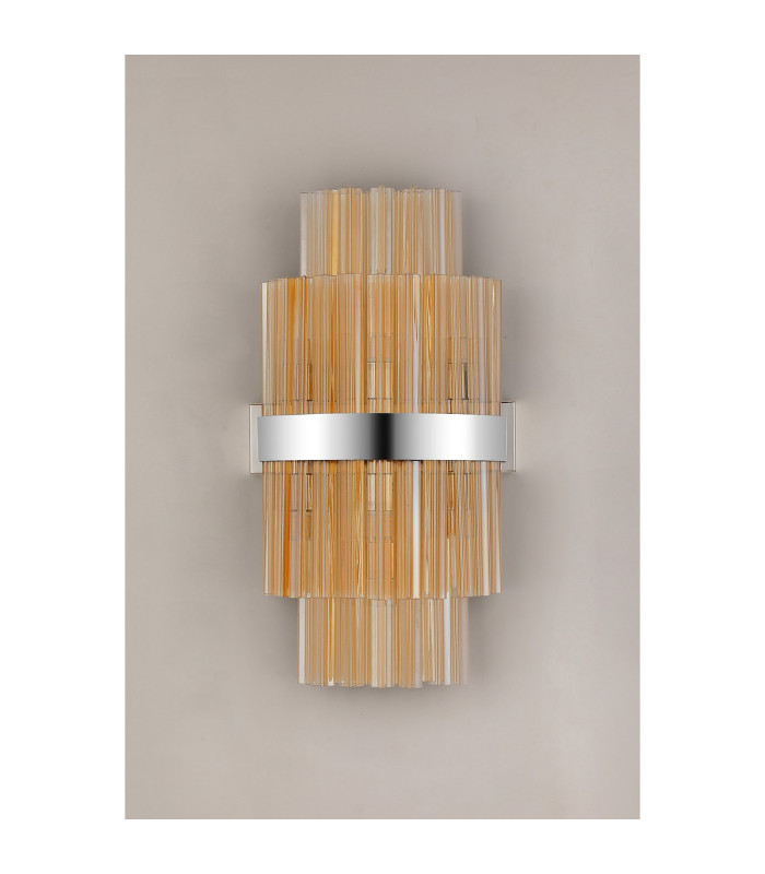 Lysander 8 Light G9 Wall Light Polished Nickel / Amber-11