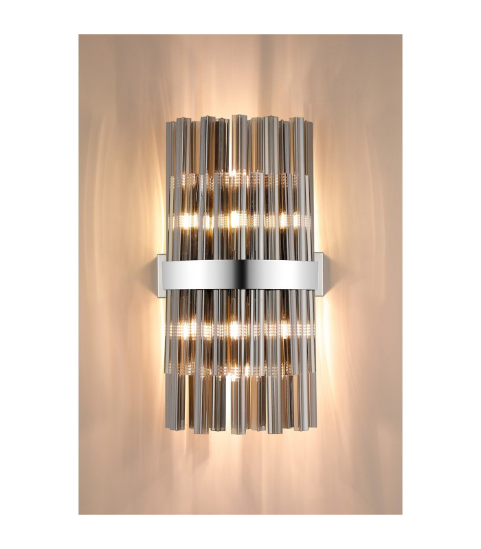 Lysander 8 Light G9 Wall Light Polished Nickel / Smoke-3