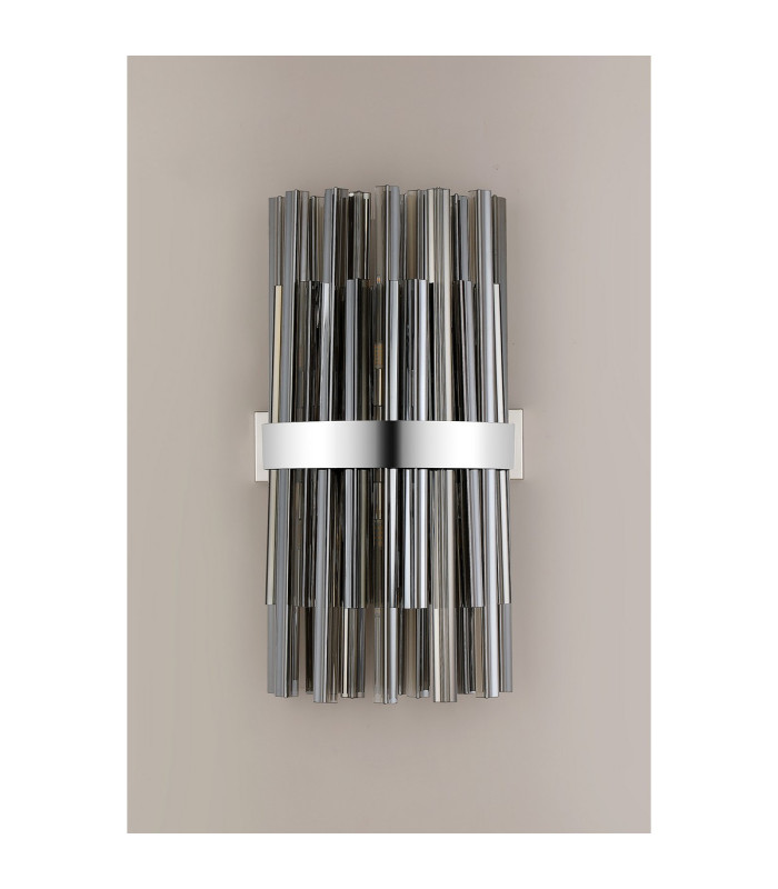 Lysander 8 Light G9 Wall Light Polished Nickel / Smoke-9