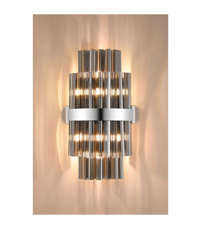 Lysander 8 Light G9 Wall Light Polished Nickel / Smoke-10