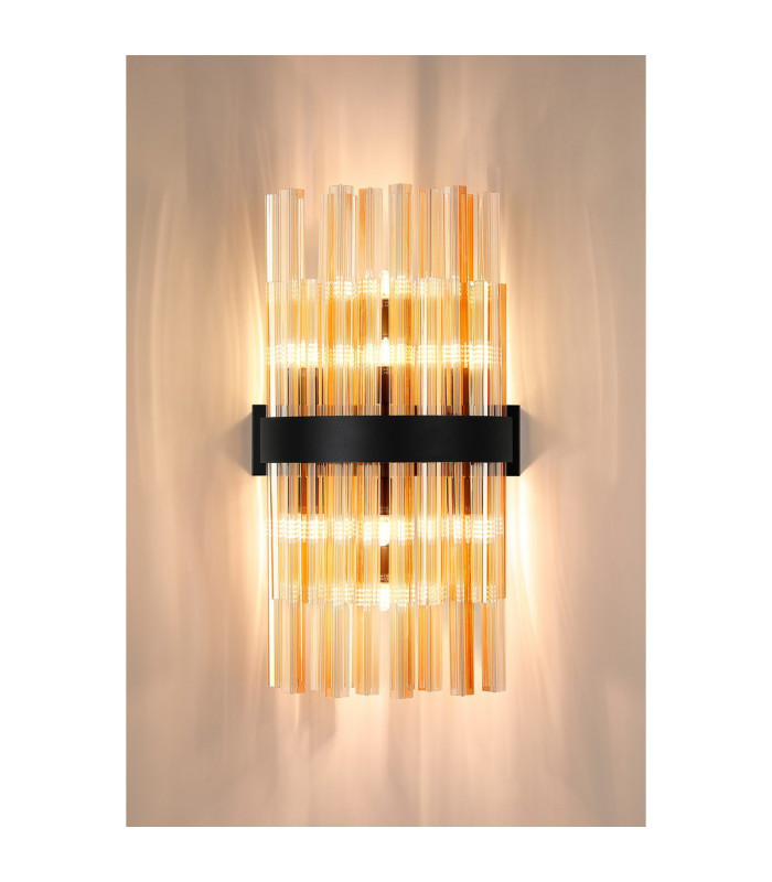 Lysander 8 Light G9 Wall Light Satin Black / Amber-3