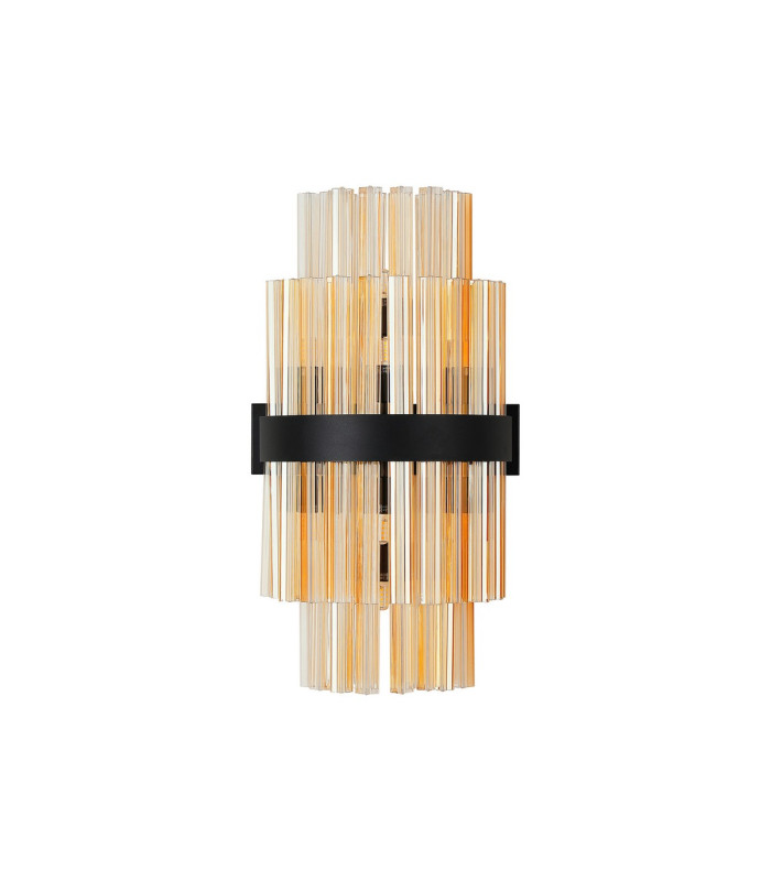 Lysander 8 Light G9 Wall Light Satin Black / Amber-8