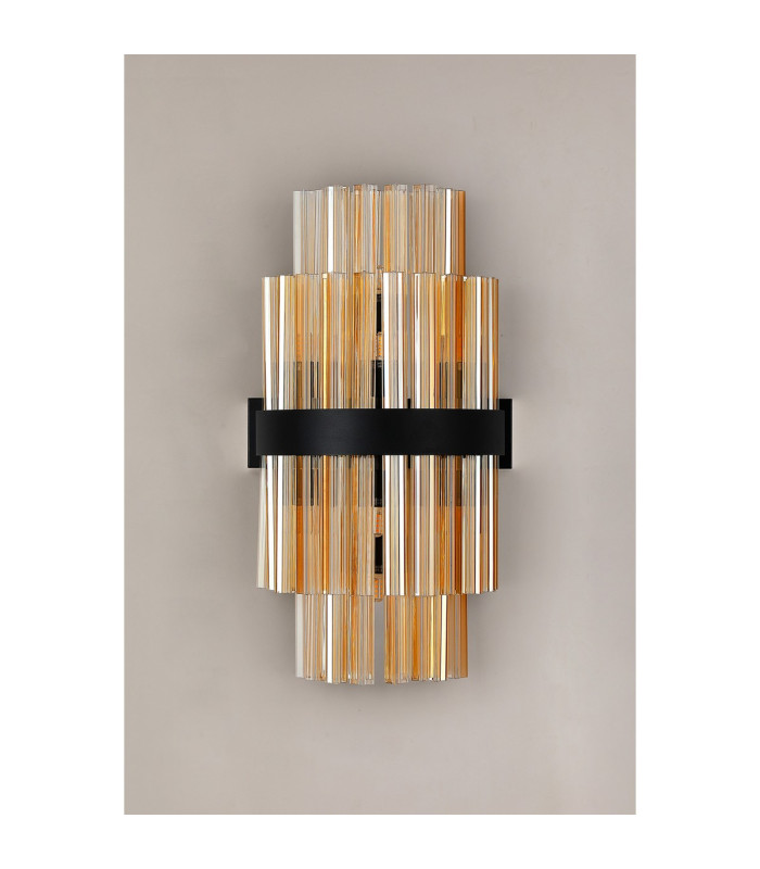 Lysander 8 Light G9 Wall Light Satin Black / Amber-11
