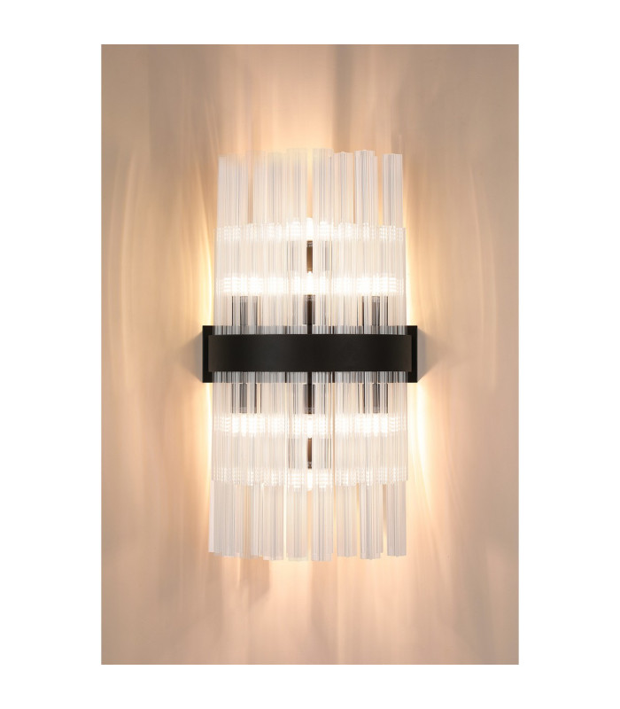 Lysander 8 Light G9 Wall Light Satin Black / Clear-3