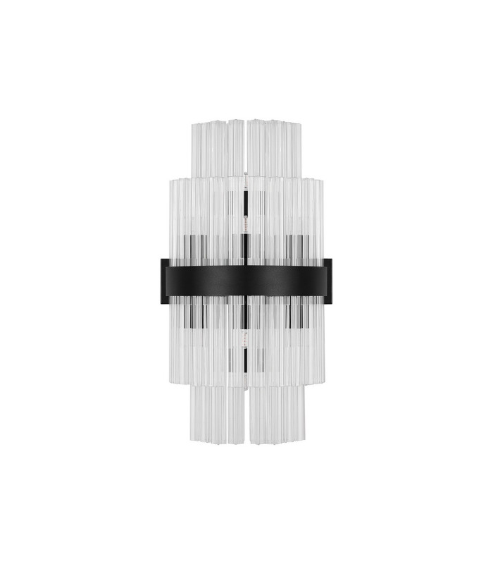 Lysander 8 Light G9 Wall Light Satin Black / Clear-8