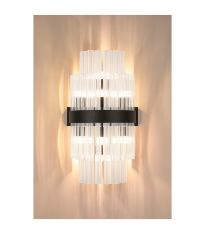 Lysander 8 Light G9 Wall Light Satin Black / Clear-10