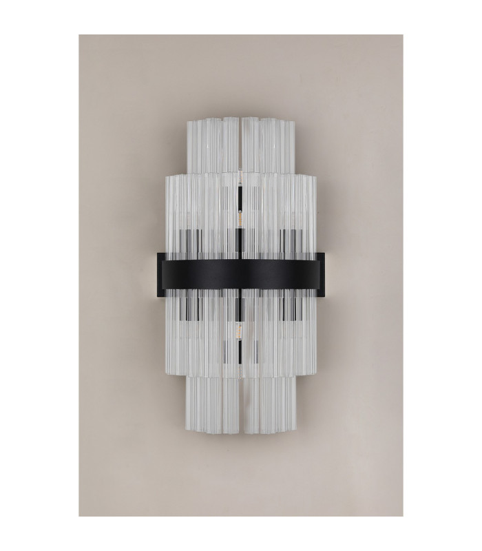 Lysander 8 Light G9 Wall Light Satin Black / Clear-11
