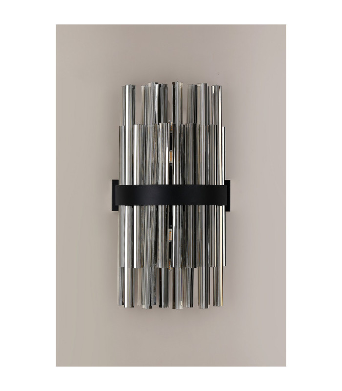 Lysander 8 Light G9 Wall Light Satin Black / Smoke-9