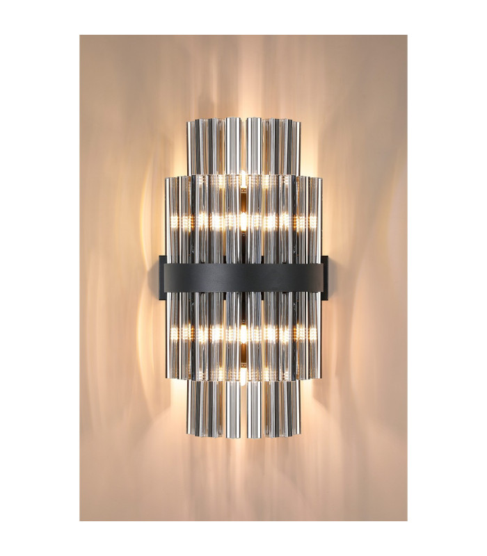 Lysander 8 Light G9 Wall Light Satin Black / Smoke-10