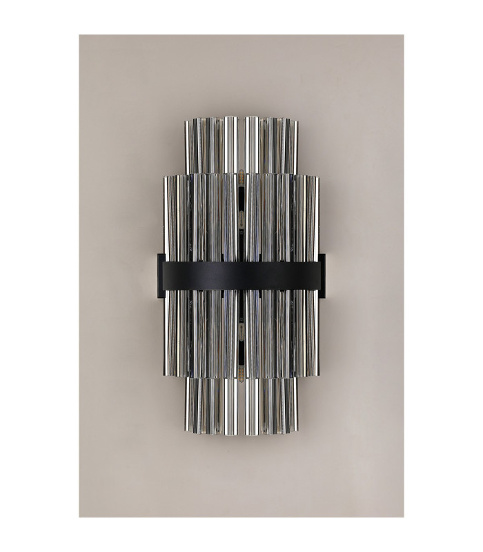 Lysander 8 Light G9 Wall Light Satin Black / Smoke-11