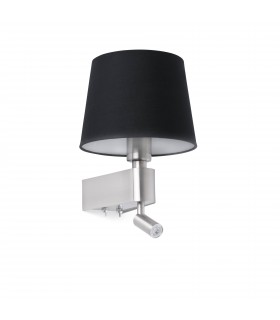 LED Black Wall Lamp With Reader 2700K, E27 - 1