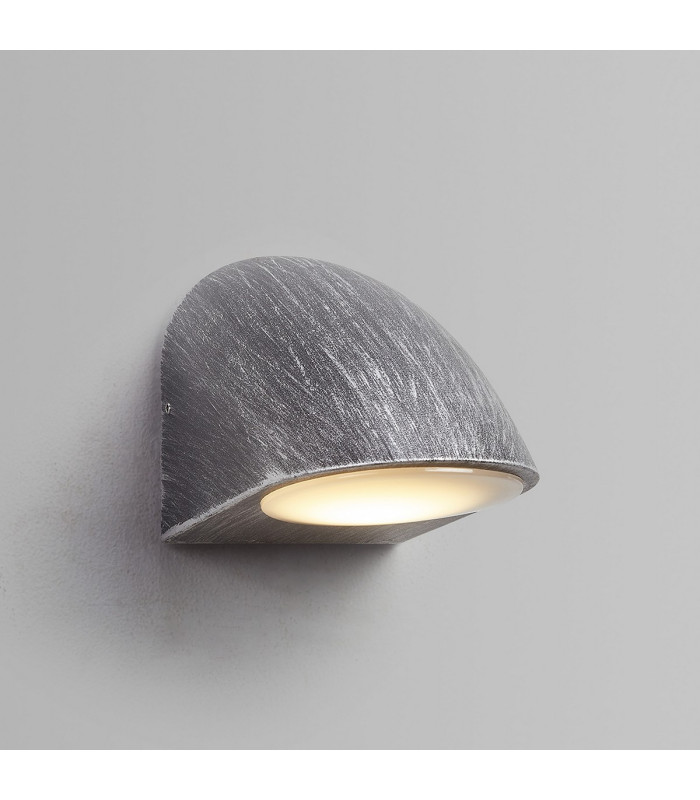 Lodi Wall Lamp 1 x GU10 IP54 Black/Brushed Silver/Opal -3