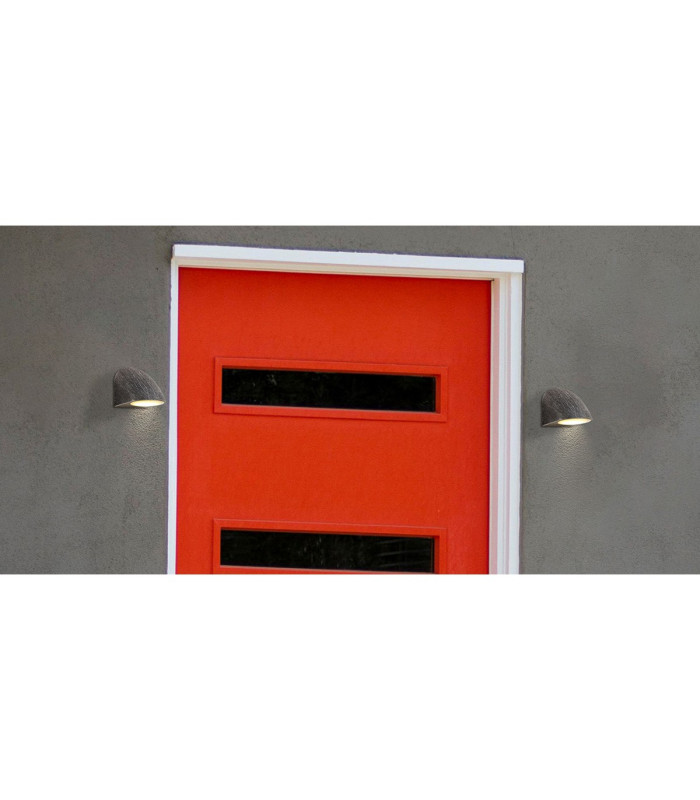 Lodi Wall Lamp 1 x GU10 IP54 Black/Brushed Silver/Opal -4