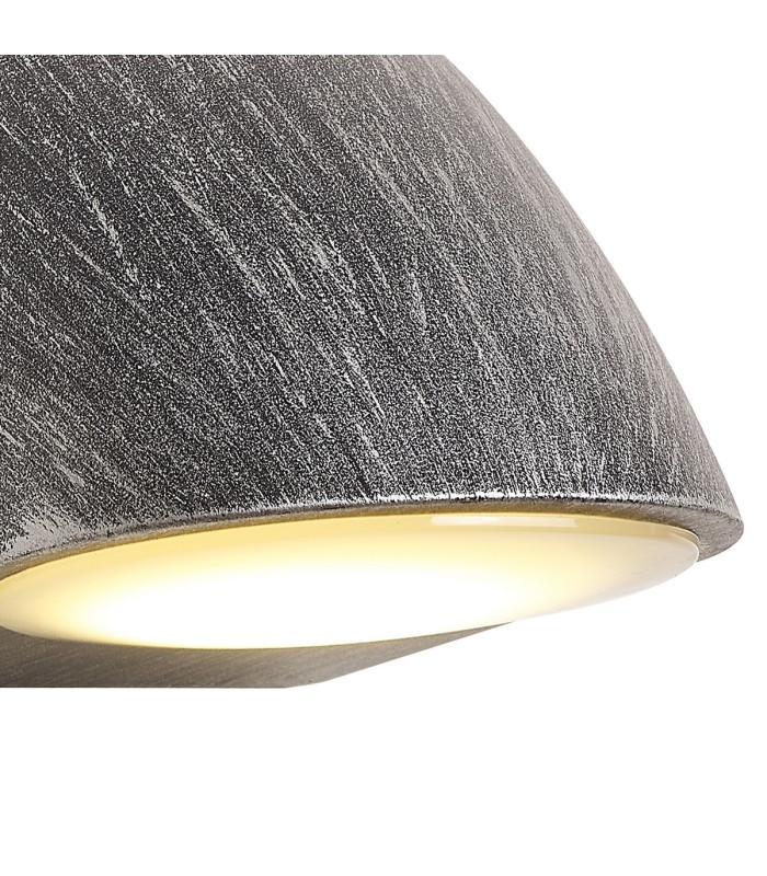 Lodi Wall Lamp 1 x GU10 IP54 Black/Brushed Silver/Opal -8