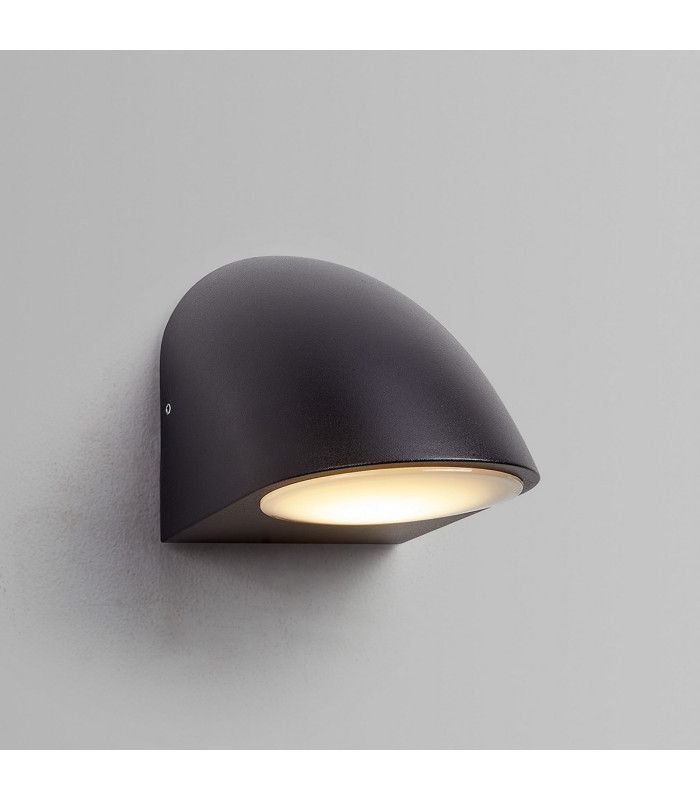 Lodi Wall Lamp 1 x GU10 IP54 Matt Black/Opal -3