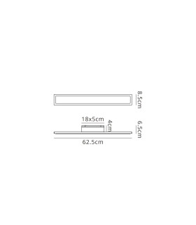 Marlow 60cm Rectangle Wall Lamp 1 x 17W LED 3000K 1654lm IP65 Dark Grey -2