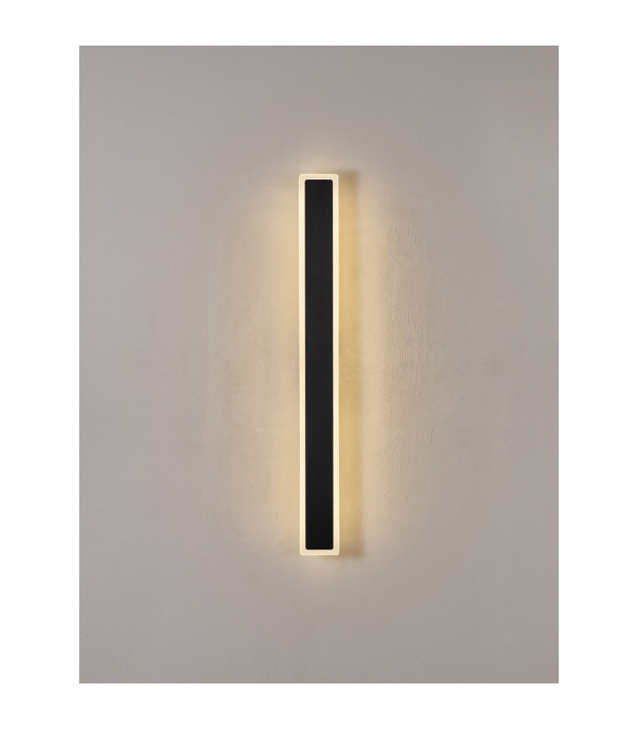 Marlow 80cm Rectangle Wall Lamp 1 x 19W LED 3000K 2182lm IP65 Black -3