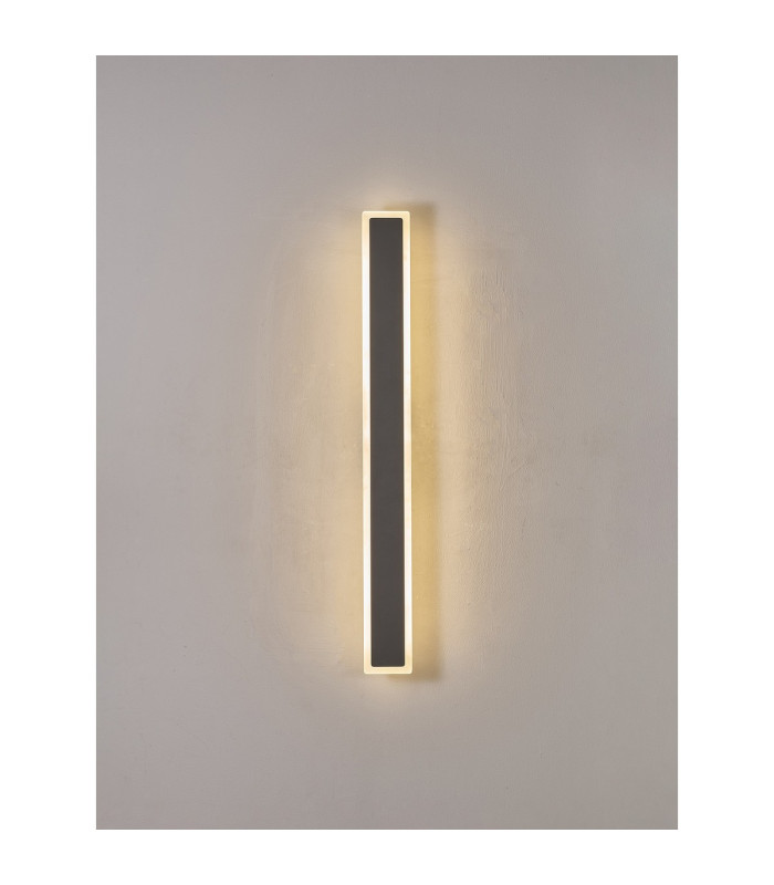 Marlow 80cm Rectangle Wall Lamp 1 x 19W LED 3000K 2182lm IP65 Dark Grey -3