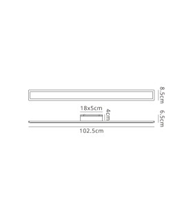 Marlow 1m Rectangle Wall Lamp 1 x 22W LED 3000K 2066lm IP65 Dark Grey -2
