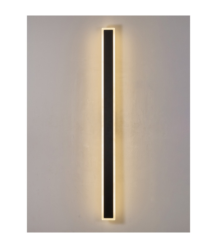 Marlow 1.2m Rectangle Wall Lamp 1 x 28W LED 3000K 2580lm IP65 Black -3
