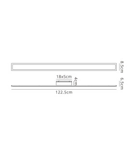 Marlow 1.2m Rectangle Wall Lamp 1 x 28W LED 3000K 2580lm IP65 Dark Grey -2