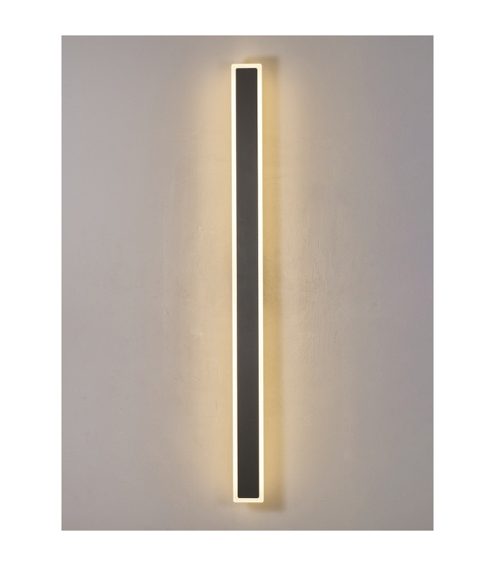 Marlow 1.2m Rectangle Wall Lamp 1 x 28W LED 3000K 2580lm IP65 Dark Grey -3