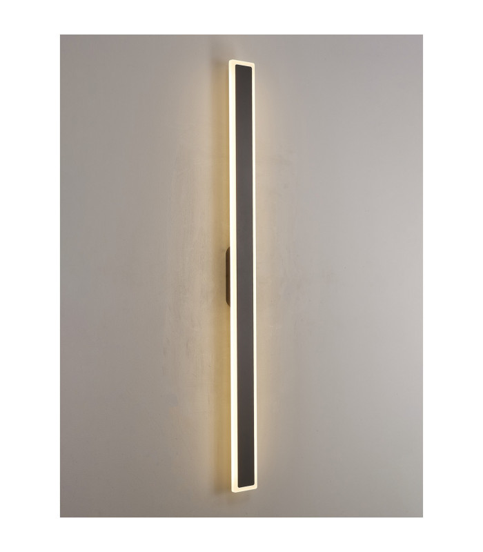Marlow 1.2m Rectangle Wall Lamp 1 x 28W LED 3000K 2580lm IP65 Dark Grey -14