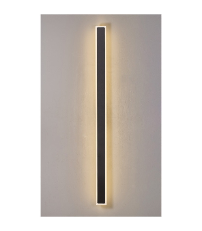 Marlow 1.4m Rectangle Wall Lamp 1 x 32W LED 3000K 3600lm IP65 Black -3