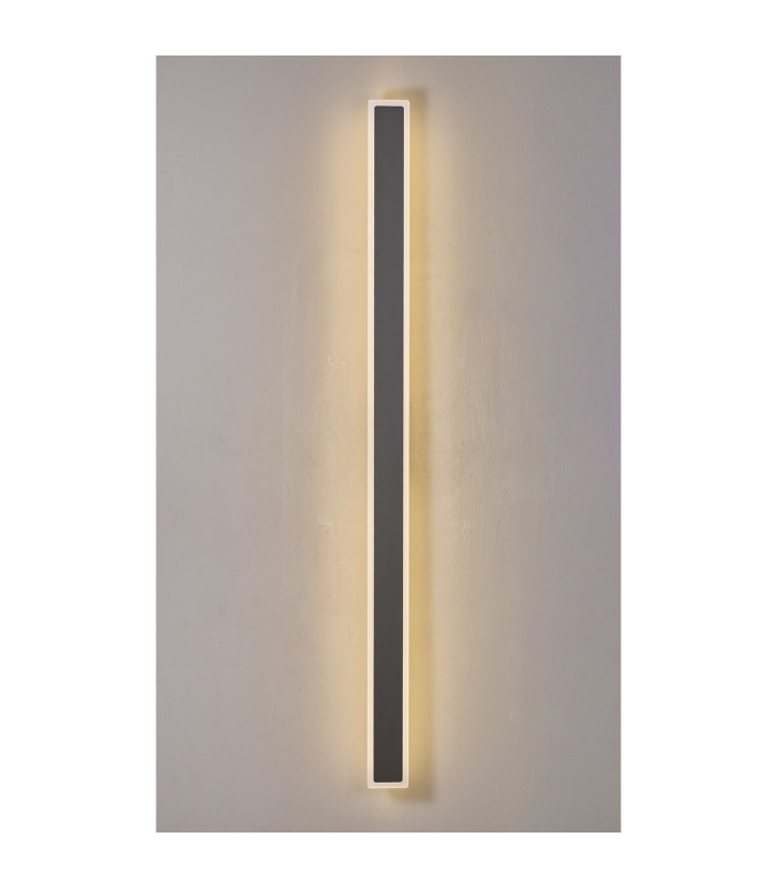Marlow 1.4m Rectangle Wall Lamp 1 x 32W LED 3000K 3600lm IP65 Dark Grey -3