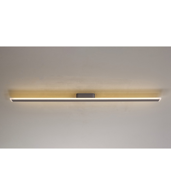 Marlow 1.4m Rectangle Wall Lamp 1 x 32W LED 3000K 3600lm IP65 Dark Grey -16