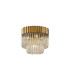 Poland 45cm Flush Ceiling Round 5 Light E14 Brass/Clear Sculpted Glass-1