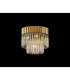 Poland 45cm Flush Ceiling Round 5 Light E14 Brass/Clear Sculpted Glass-3