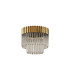 Poland 45cm Flush Ceiling Round 5 Light E14 Brass/Clear Sculpted Glass-4