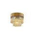 Poland 45cm Flush Ceiling Round 5 Light E14 Brass/Cognac Sculpted Glass-1