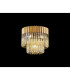 Poland 45cm Flush Ceiling Round 5 Light E14 Brass/Cognac Sculpted Glass-3