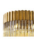 Poland 45cm Flush Ceiling Round 5 Light E14 Brass/Cognac Sculpted Glass-5
