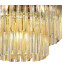 Poland 45cm Flush Ceiling Round 5 Light E14 Brass/Cognac Sculpted Glass-6