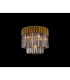 Poland 45cm Flush Ceiling Round 5 Light E14 Brass/Smoked Sculpted Glass-3