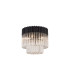 Poland 45cm Flush Ceiling Round 5 Light E14 Matt Black/Clear Sculpted Glass-1