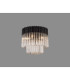 Poland 45cm Flush Ceiling Round 5 Light E14 Matt Black/Clear Sculpted Glass-3