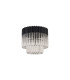 Poland 45cm Flush Ceiling Round 5 Light E14 Matt Black/Clear Sculpted Glass-4